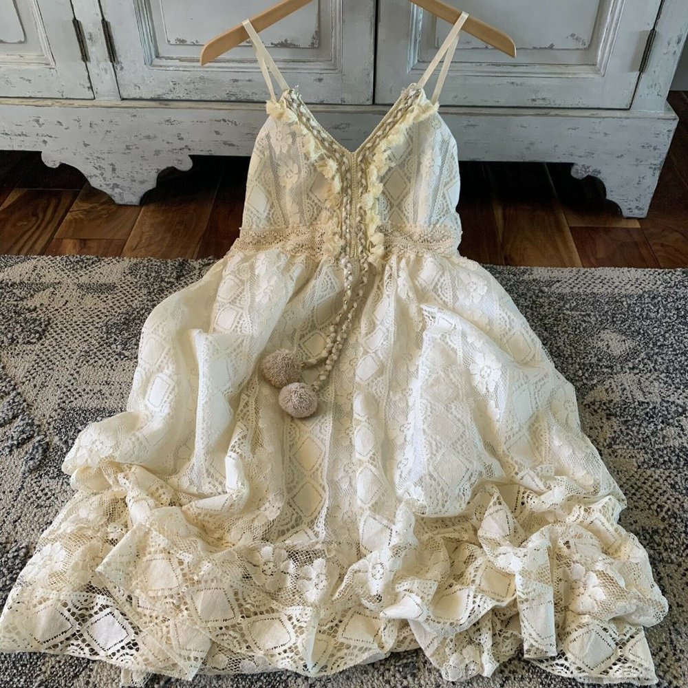 New Boho Lace Sundress Beach Festival Dress - Picture 5 of 10